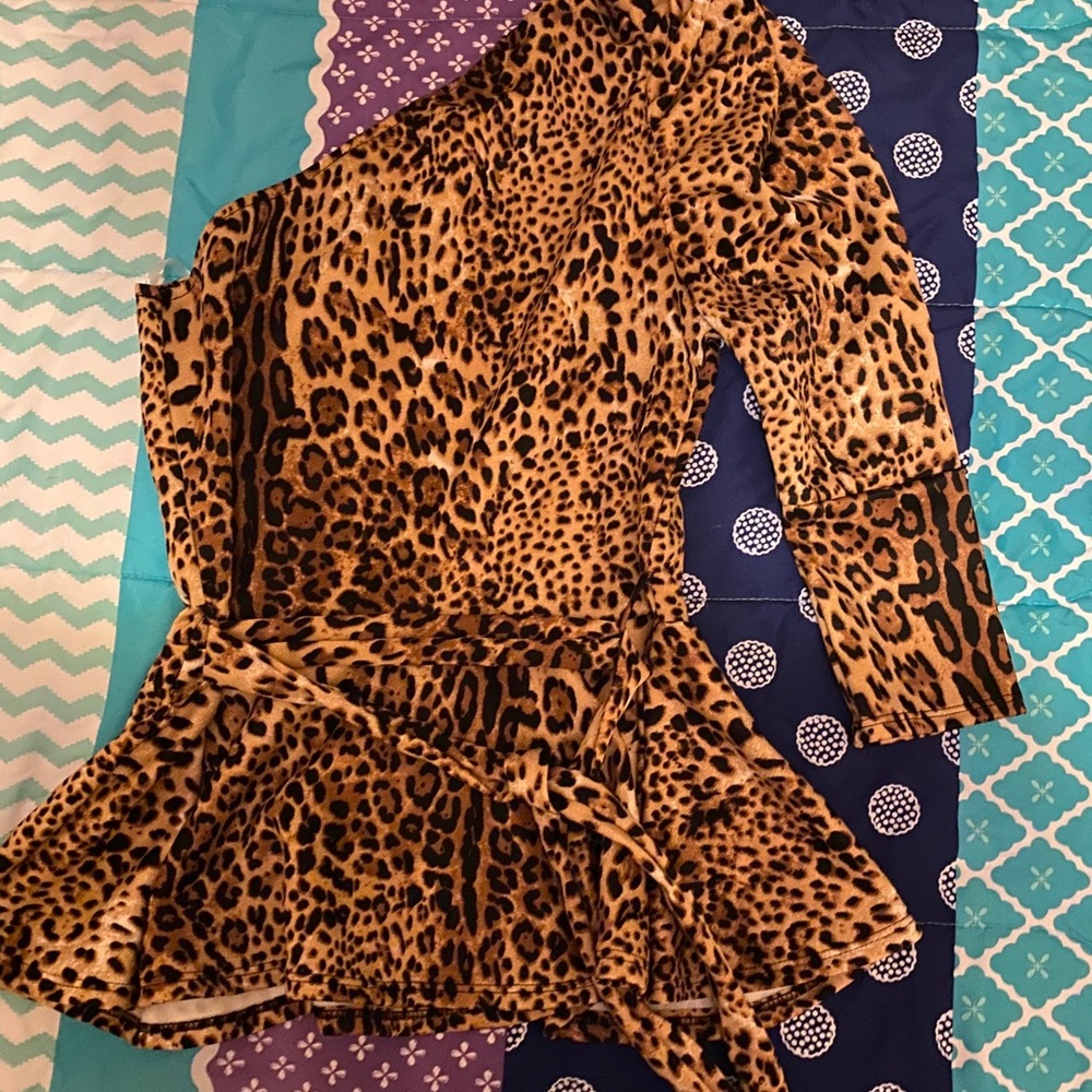 Off-shoulder Animal Print Blouse